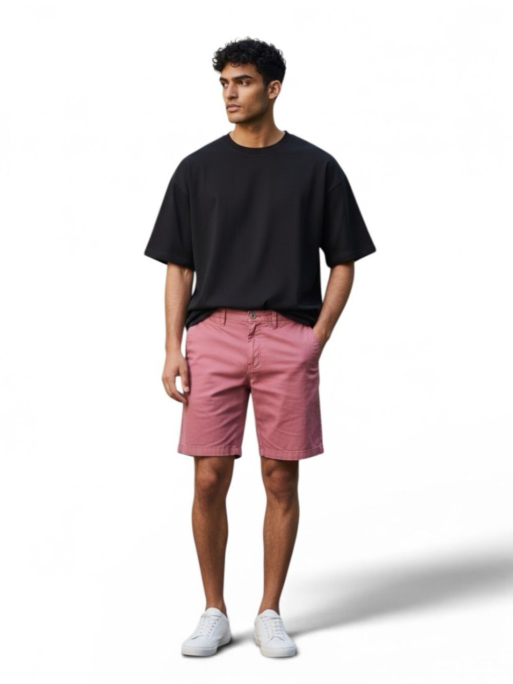 Charleston Threads Men's Salmon Color Flat-Front Chino Shorts 36